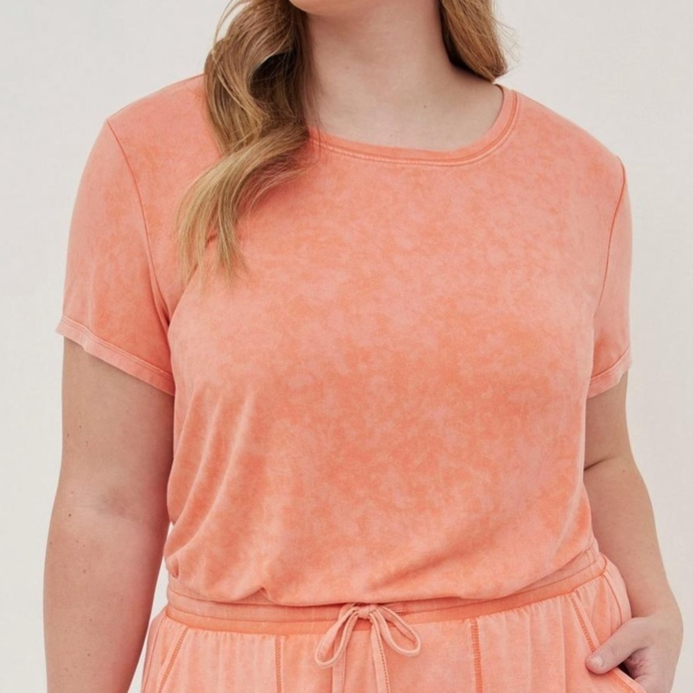 Torrid sleep size 1 orange Cupro short sleeve lounge tee